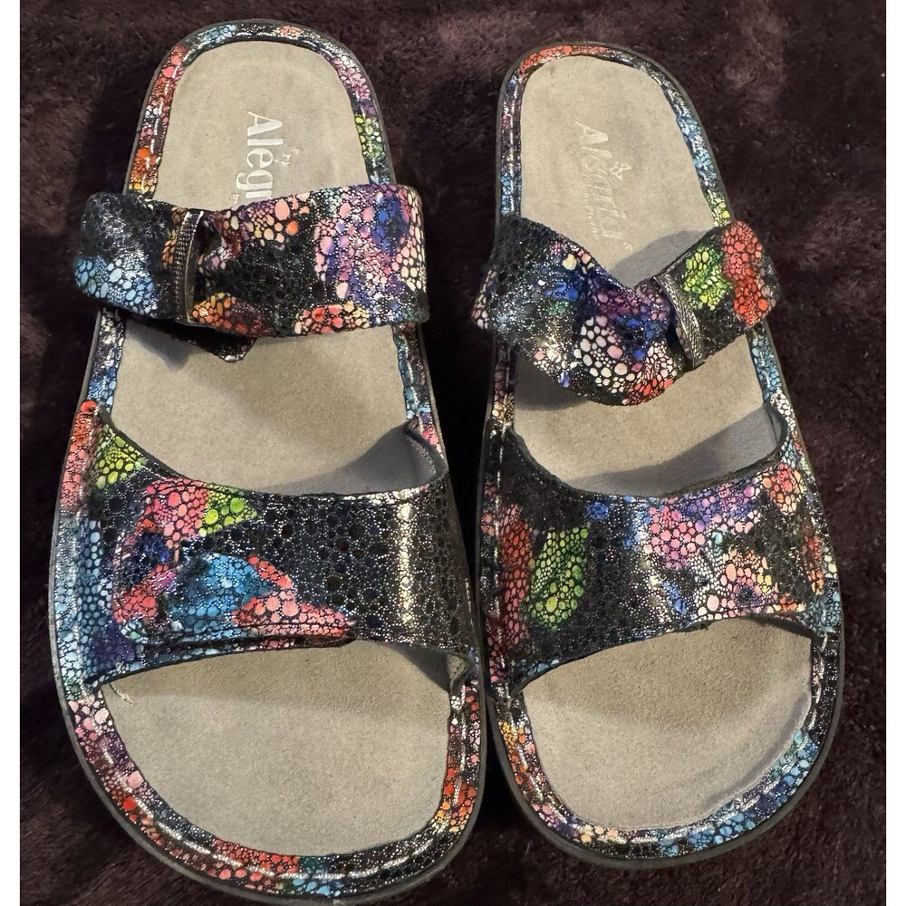 Alegria Karmen Rainbow Sandals Women's Size 39 Multi Color Leather US 8.5